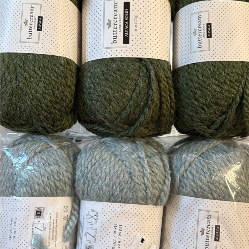 Buttercream Luxe Craft Yarn Bundle - Green and Sage